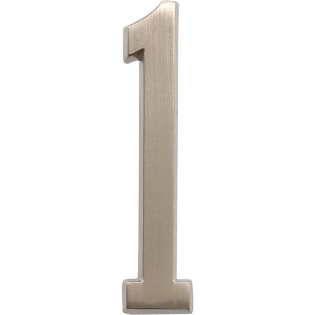 Distinctions by Hillman 843281 4-Inch Die Cast Self-Adhesive House Address  Brushed Nickel  Number 1