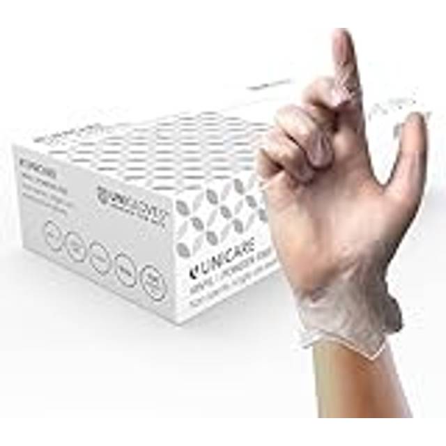 Unicare Vinyl Powder Free Examination Gloves large 100 Pack