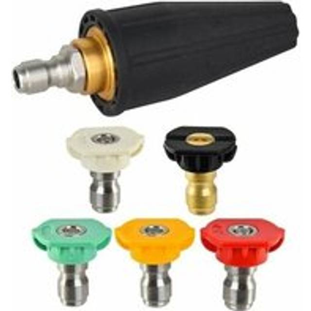 Rose - High Pressure Rotary Nozzle, 1/4 Quick Connect High Pressure Rotary Turbo Nozzle 5Pcs Spiral Swirl Nozzle Connects to High Pressure Washer for