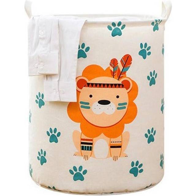 Dirty Laundry Basket Foldable Clothes Toys Sundries Basket Home Toilet Bathroom Storage Bucket Lion