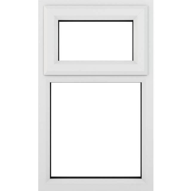 Crystal uPVC Double Glazed Window Top Hung Over Fixed Light White Clear Glass 610x1040mm - Crystal-Direct - 104 x 61 x 7cm