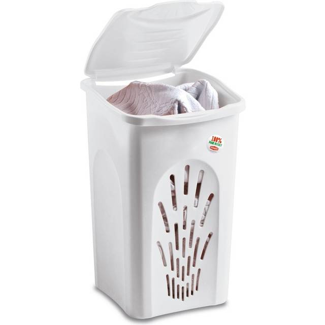 Primavera line air flow laundry hamper 50 litres white