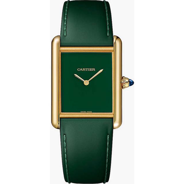 Cartier Unisex Yellow Gold Crwgta0286 Tank Louis Large 18ct Yellow-gold and Leather Mechanical Watch 1 Size - YELLOW GOLD