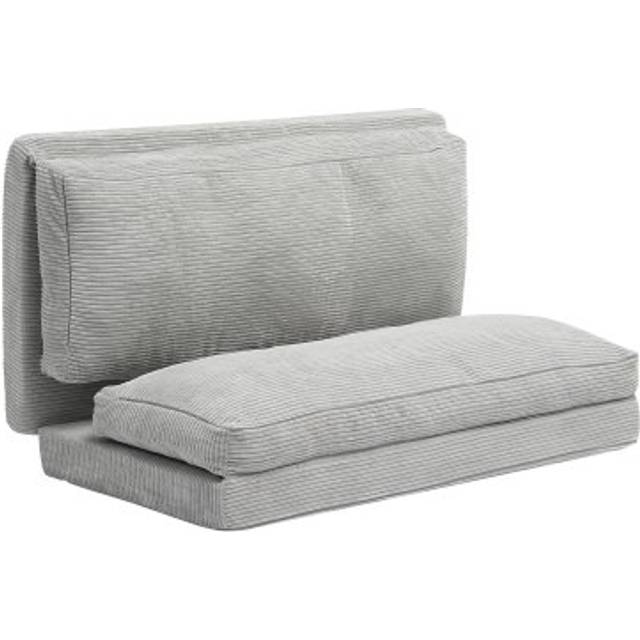 VEVOR Hopfällbar bäddsoffa, 3-i-1 hopfällbar bäddsoffa med tvättbart överdrag, 25D högdensitetsminnesskum, bäddsoffa med futon för vardagsrum, sovrum, gäst, ljusgrå (hel)