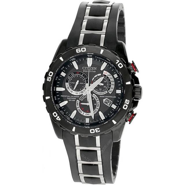 CITIZEN PCAT Limited Edition Eco Drive Black Dial Strap Men's Watch AT4027-06E - 44 mm