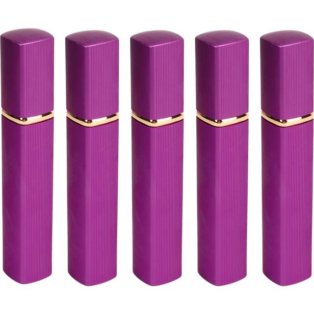 5pcs Travel Spray Bottles Eletrolytic Aluminium 12ml Refillable Perfume Bottles Durable Pocket purple