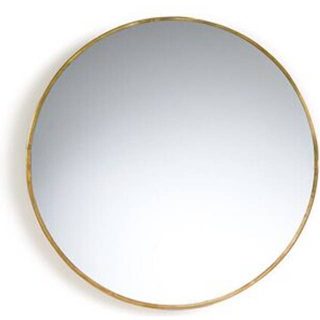 Uyova 25cm Diameter Round Metal Mirror - Brass - ONE SIZE