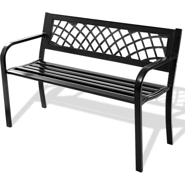 Large Garden Bench Metal Courtyard Bench for 2-3 People Outdoor