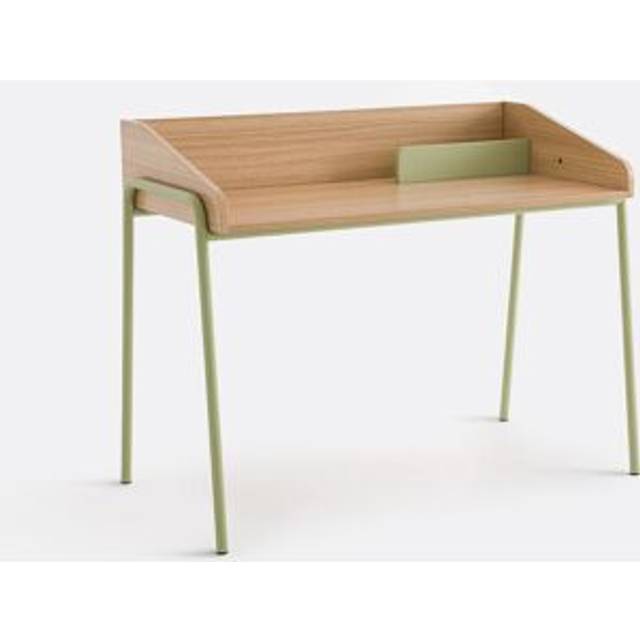 Steel and MDF Desk, Merlin - natural/green - ONE SIZE