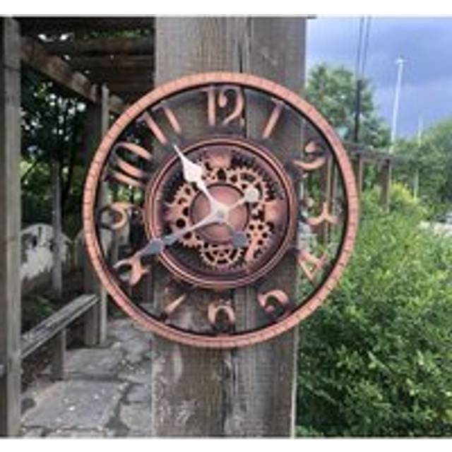 AlwaysH Large Retro Garden Clock - Weatherproof - Bathroom Clock - Vintage Decor - No Ticking