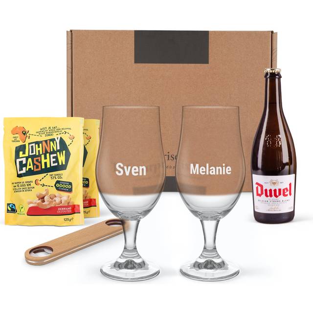 Ölpaket med graverade glas