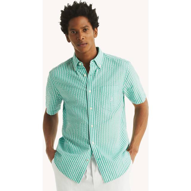 Striped Short-Sleeve Seersucker Shirt