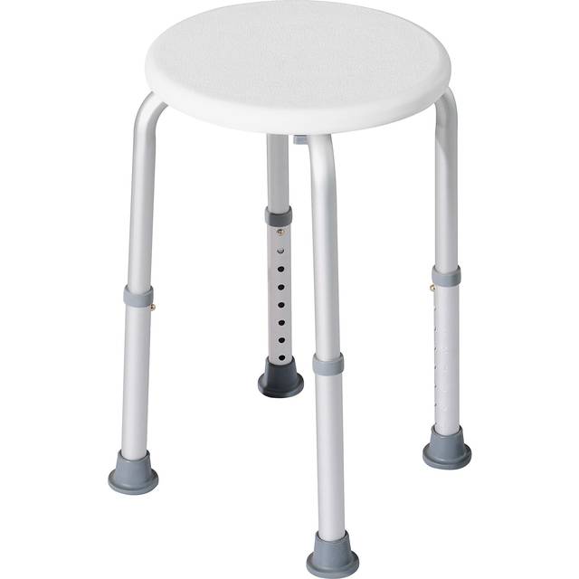 HOMCOM Adjustable Bath Chair: Shower Seat with Safety Features for Elderly, Bathroom Assistance, White Aosom UK