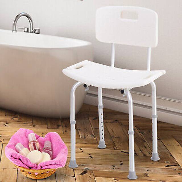 Homcom Bath Chair Shower Stool Safety Seat Bathroom Adjustable Positions