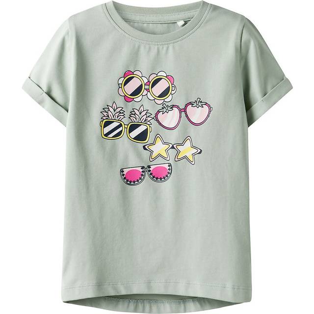 Name It T-shirt - NmfVix - Aqua Grå/glasögon - Name It - 4 år (104) - T-shirt