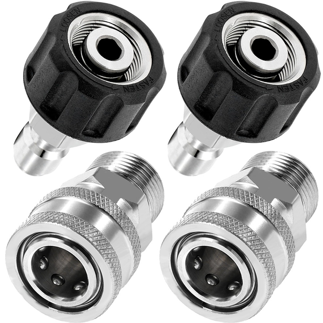 4Pcs Pressure Washer Adapter Set, M22 14mm to M22 Metric Fitting