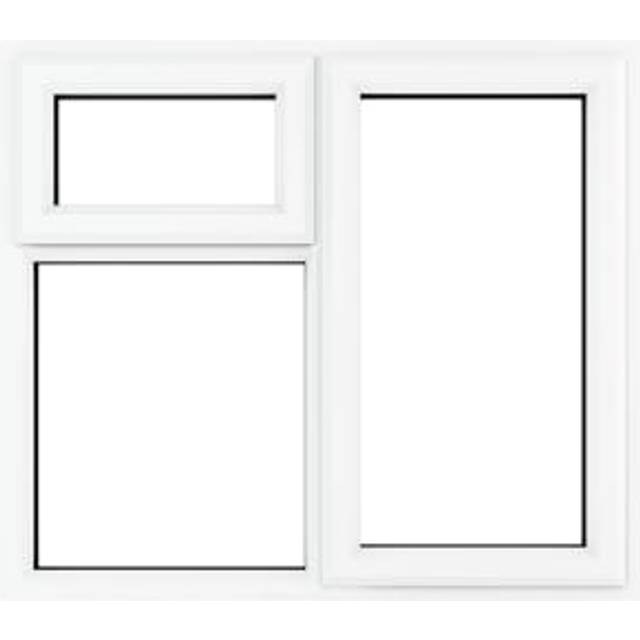 Crystal uPVC Triple Glazed Window RH Side Hung and Top Opener White Clear Glass 1190x1115mm - Crystal-Direct - 111.5 x 119 x 7cm