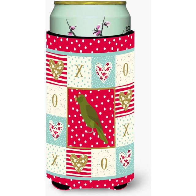 Caroline's Treasures CK5519TBC Amazon Parrot Love Tall Boy Hugger, Red Can Cooler Sleeve Hugger Machine Washable Drink Sleeve Hugger Collapsible Insul