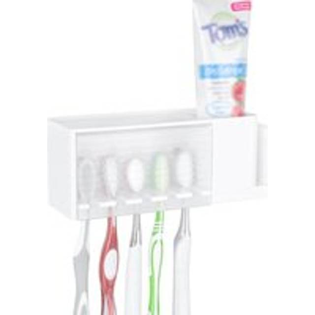 Csparkv - Multifunctional Self-Adhesive Toothbrush Holder, Wall Mounted Toothbrush Holder with Cover, Toothpaste and Toothbrush Storage Box for