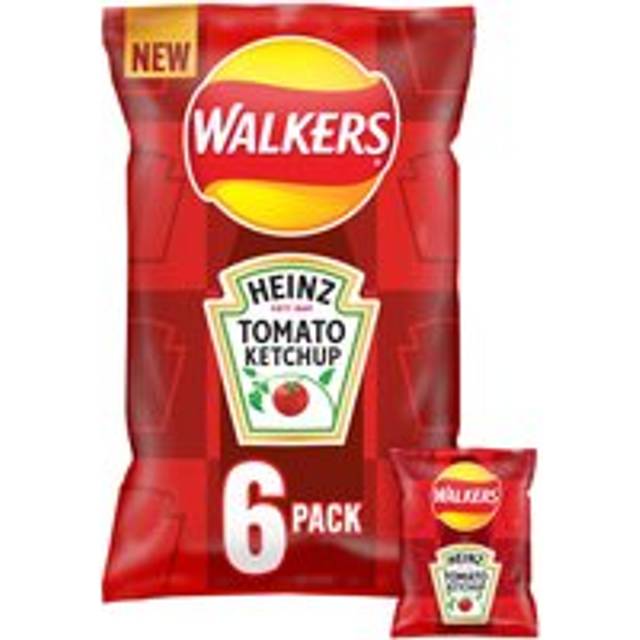 Walkers Heinz Tomato Ketchup Multipack Crisps 6x25g