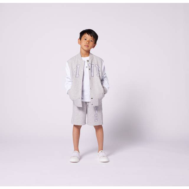 Givenchy Kids Logo cotton-blend fleece shorts - grey (Y 4)
