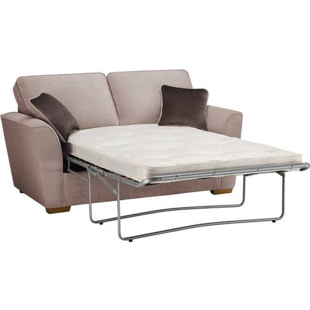 Fawn Fabric Sofas - 2 Seater Deluxe Sofa Bed - Nebraska Range - Oak Furnitureland