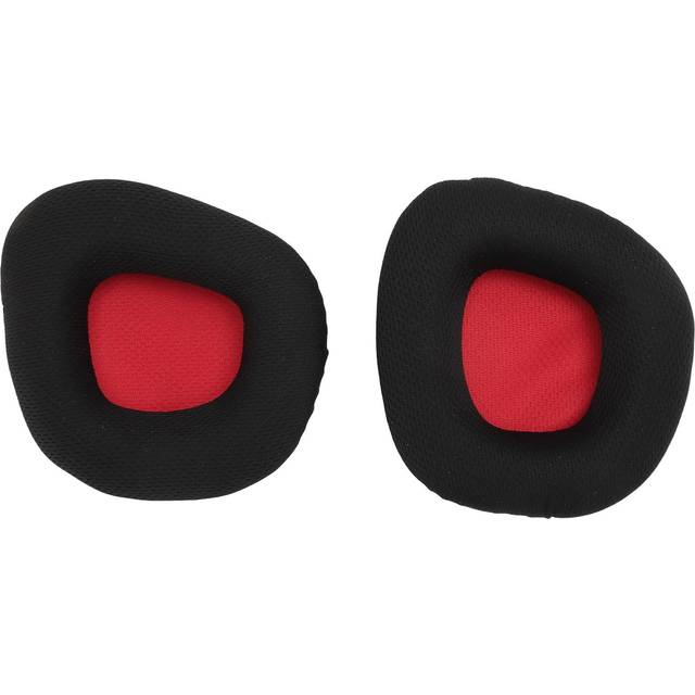 2pcs Replacement Ear Pads Noise Isolation Protein Leather Breathable Mesh Ear Cushions for Corsair red