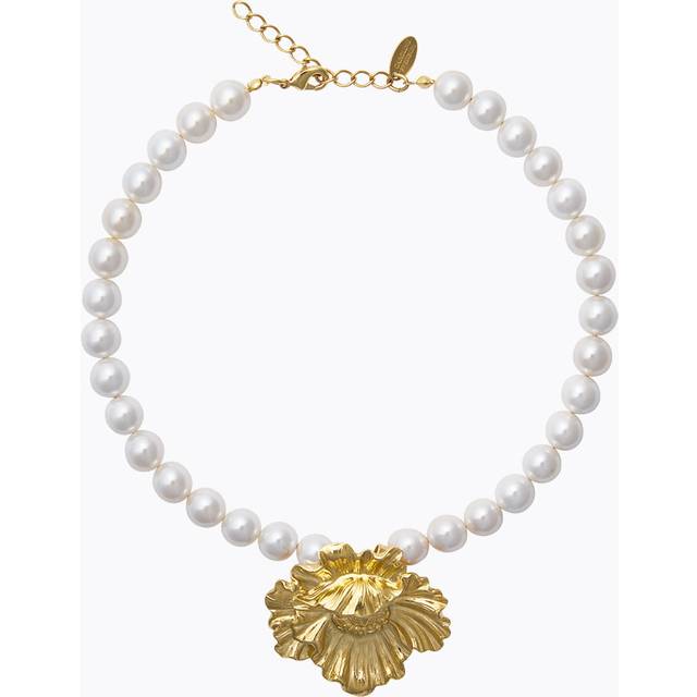 Halsband bibi pearl choker guldpläterad mässing