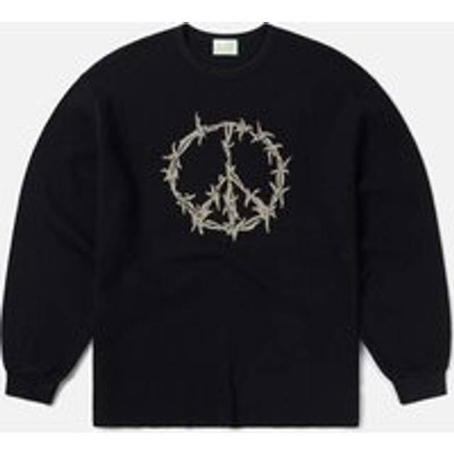 ARIES Peace Press Gothic Waffle Cotton-Knit T-Shirt - M - Black