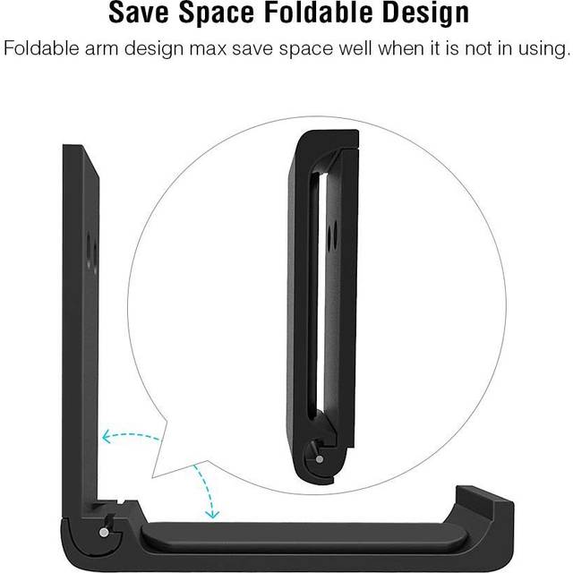Foldable Universal Headset Headphone Hanger Hook Holder Under Desk Mount svart
