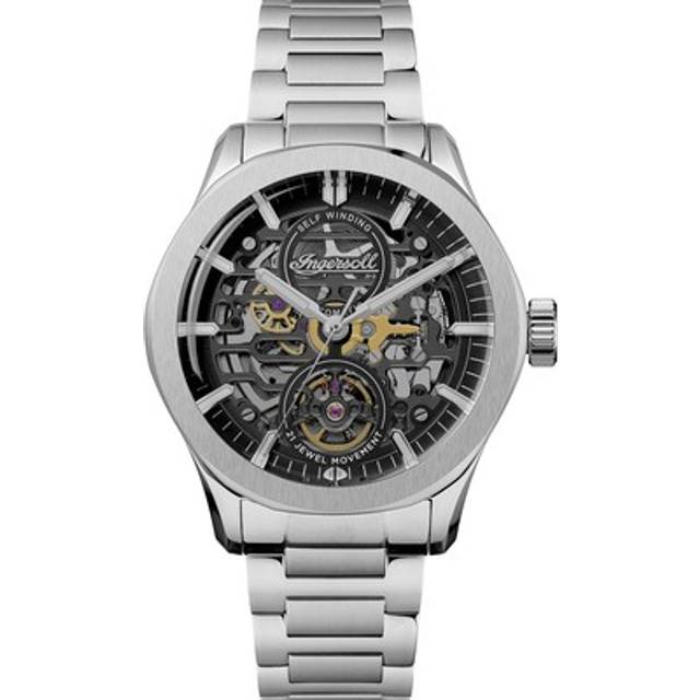 Ingersoll Bronc Men's Automatic Black Skeleton Dial Stainless Steel Bracelet Watch
