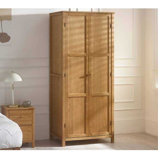 Coxmoor &#x2013; 2 Door Wardrobe &#x2013; Oak &#x2013; Wooden - Happy Beds