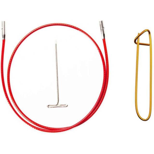 ChiaoGoo Twist Red Lace Cable Large 50-Inch (127cm) Fits US 9  10  10.5  11  13  15 Interchangeable Knitting Needle Tips  Includes Tightening Key  Bun