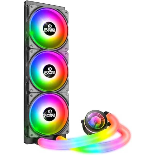 EMPIRE GAMING Guardian P-W360 Watercooling AIO PC Gamer – CPU kylning vätska ARGB 3 stift 5 V – 3 x 120 mm – Intel LGA 1700/1200/115X/1366/2066/201, AMD AM5/AM4 – svart