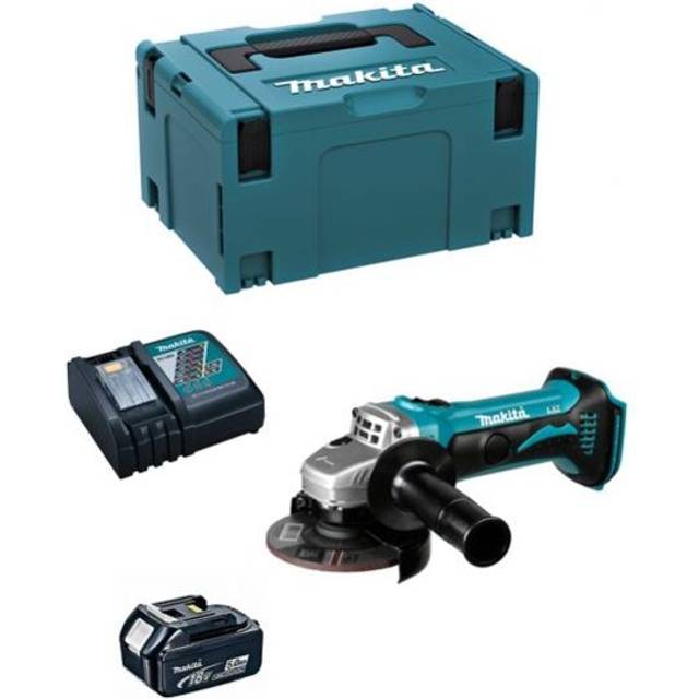 Mini-Grinder Makita DGA452RTJ1 (1 x 5,0 Ah + DC18RC + makpac 3)