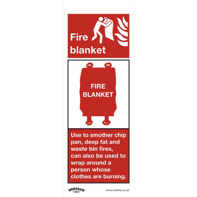 Worksafe SS53P10 Safety Sign Fire Blanket - Rigid Plastic - PK10