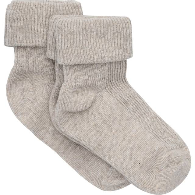 Minymo Ribstrømper 2-Pak - Light Taupe