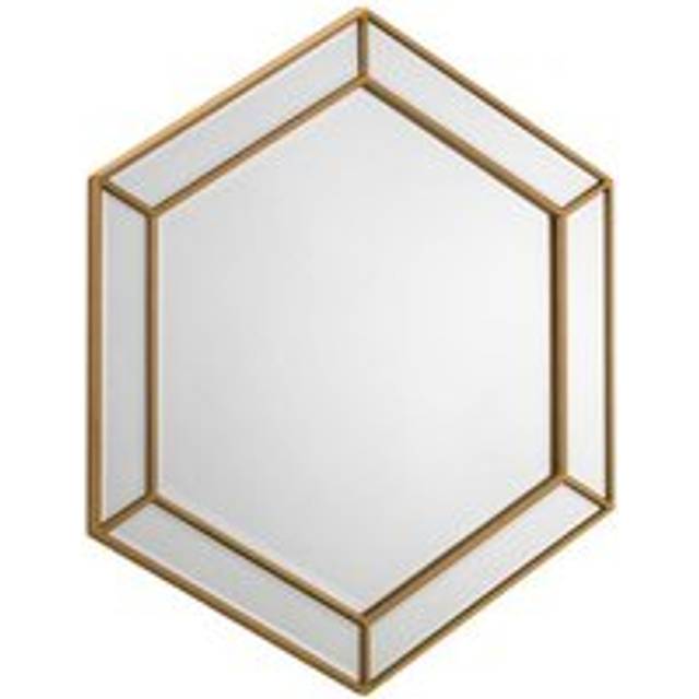Hexagonal Gold Wall Mirror