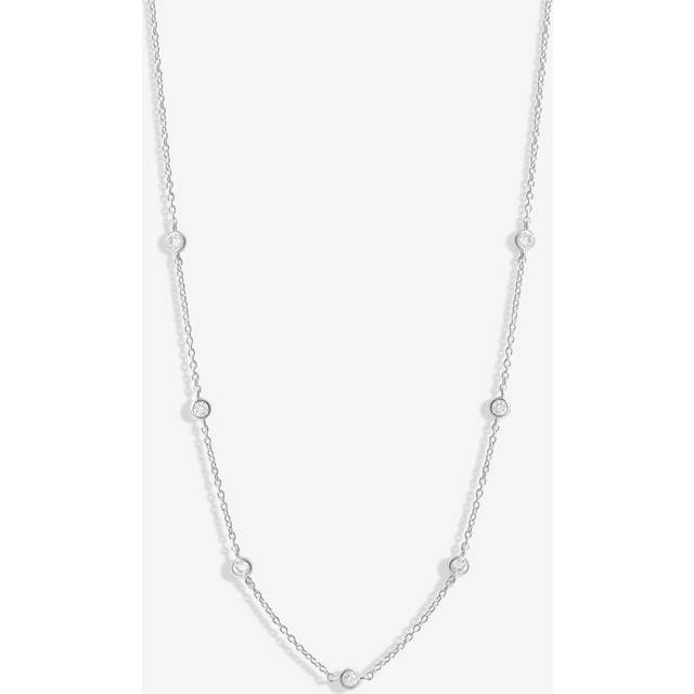 Simply Silver Simply Silver Sterling Silver 925 Station Crystal Necklace