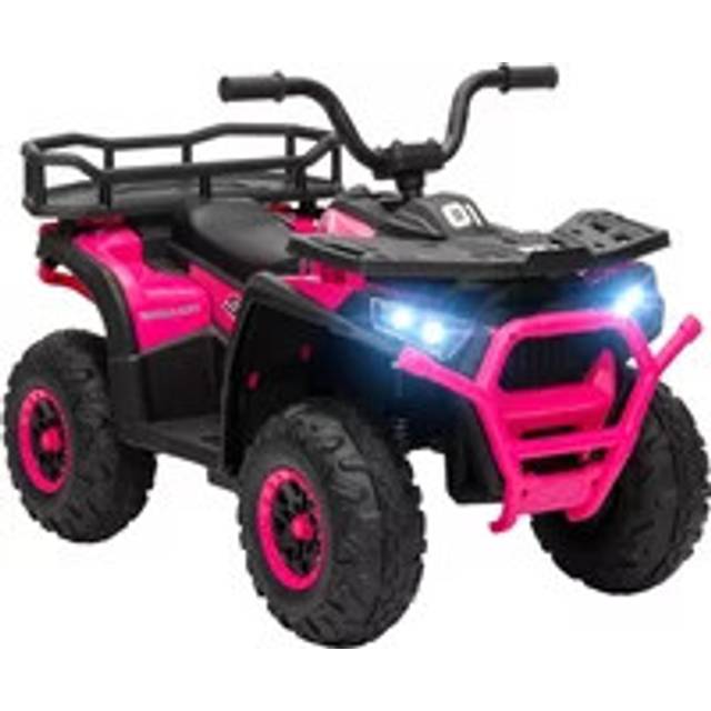 AIYAPLAY 12V Kids Quad Bike w/ 4 Suspension Wheels, for 3-5 Years - Pink, Pink