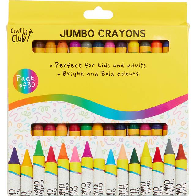 Pack of 30 Jumbo Crayons - Multicolour - Crafty Club
