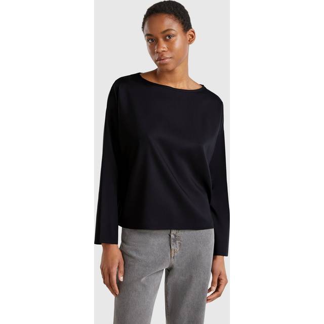 Benetton, Flowy Blouse, size XS, Black, Women