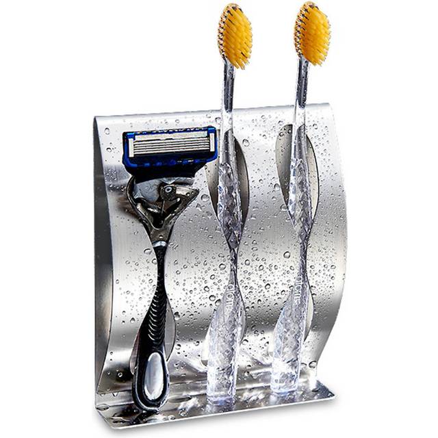Toothbrush Holder 3 Slots Stainless Steel Razor Storage Rack Wall Mount for Home Bathroom