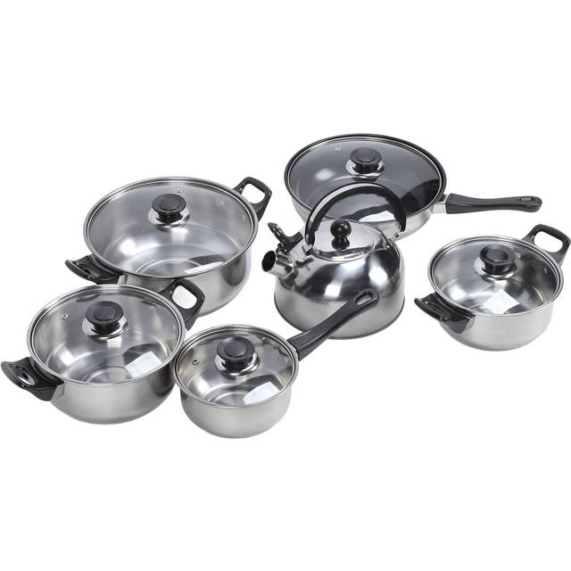 Kitchen Cookware Set Stainless Steel Pots Pans Set Includes Saucepan Stock Pot Non Stick Frying Pan L