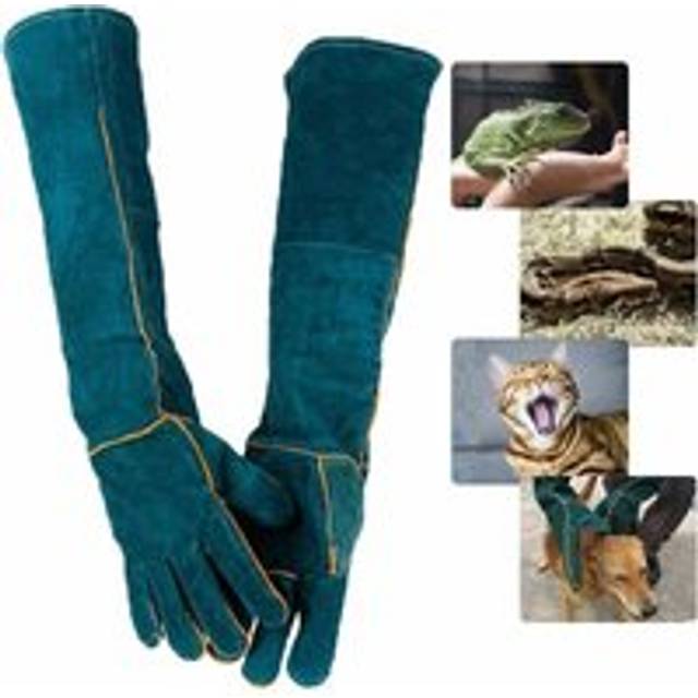 Anti-Bite Animal Handling Gloves, Safety Leather Work Gloves, Protective Gloves 60cm
