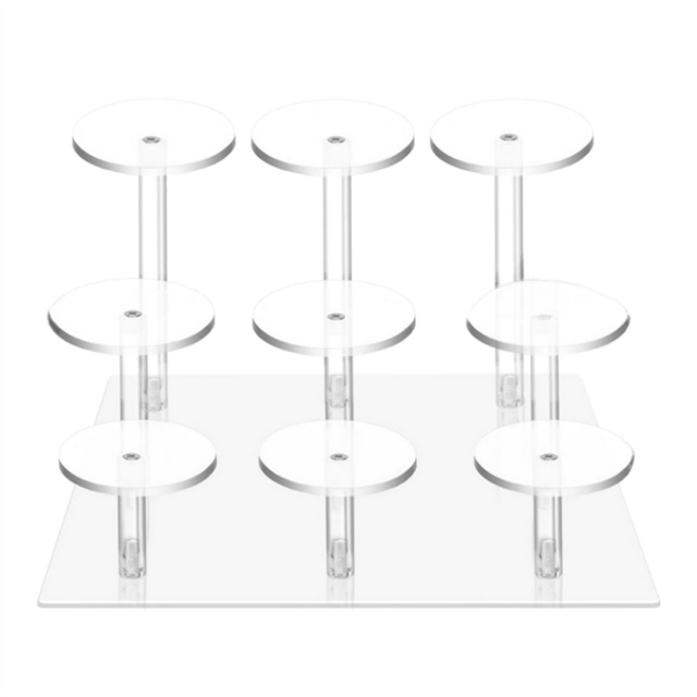 9 Columns of Acrylic Christmas Ornaments Display Stand for Cupcakes, Jewelry, Cosmetics