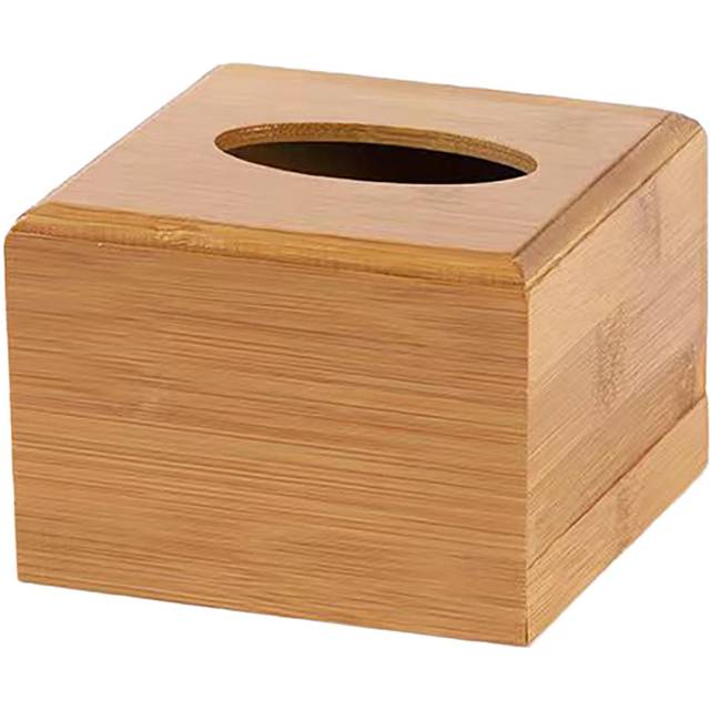Bamboo Tissue Box Holder Square Tissue Box Cover for Home Restaurant Hotel Office Small Size