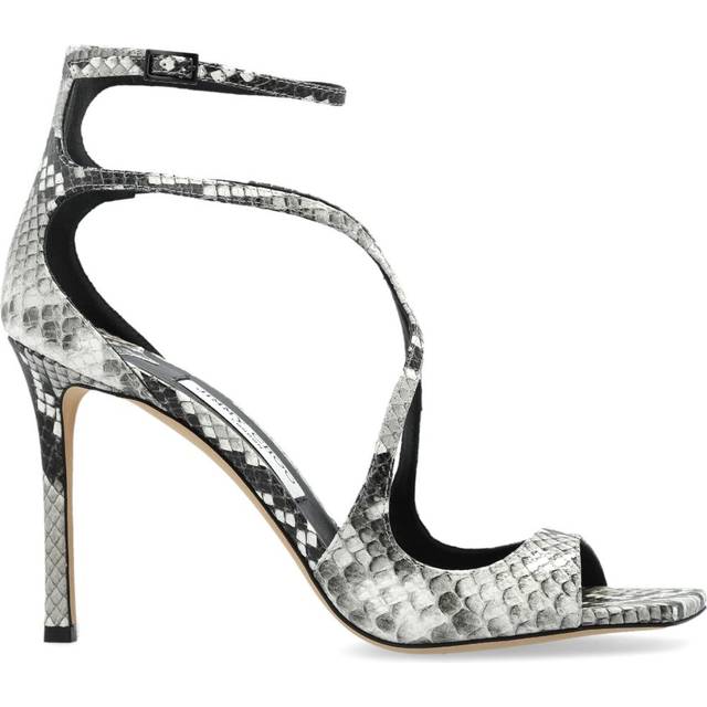 Jimmy Choo - 95mm Azia sandals - women - Calf Leather/Calf Leather/Calf Leather - 39 - Grey