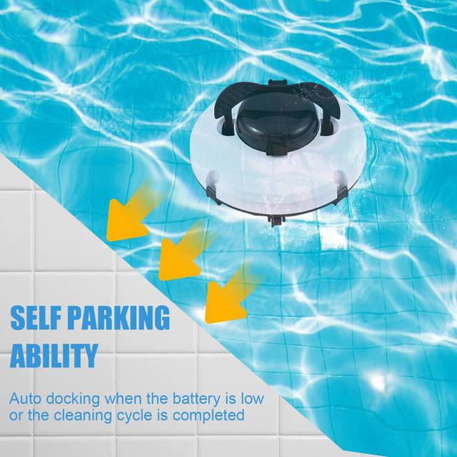 Cordless Robotic Pool Cleaner IPX8 Waterproof Dual-Motor Strong Suction Self-Parking 120Mins AU black
