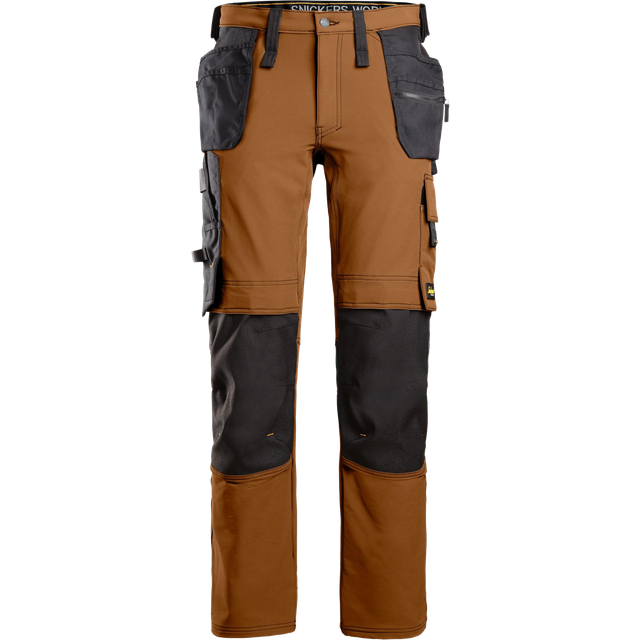 Snickers Stretch Trouser HP Brown/Black 35&quot; Colour: Brown/Black,